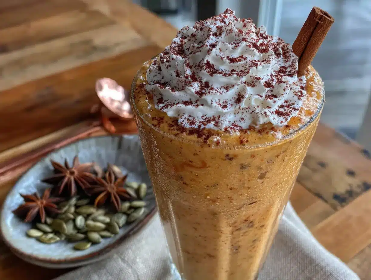 pumpkin pie protein smoothie preparation steps