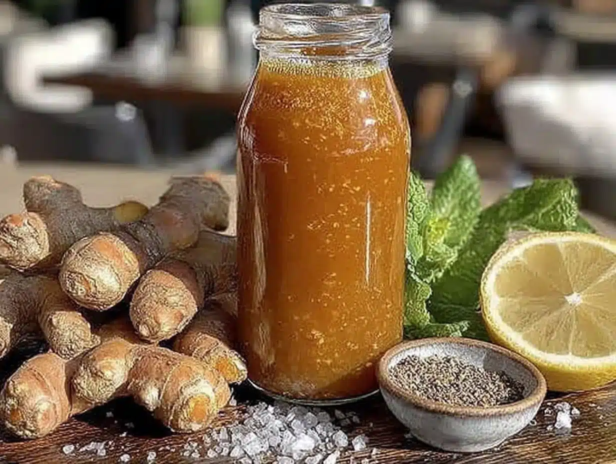 quick ginger turmeric detox shot - featured image
