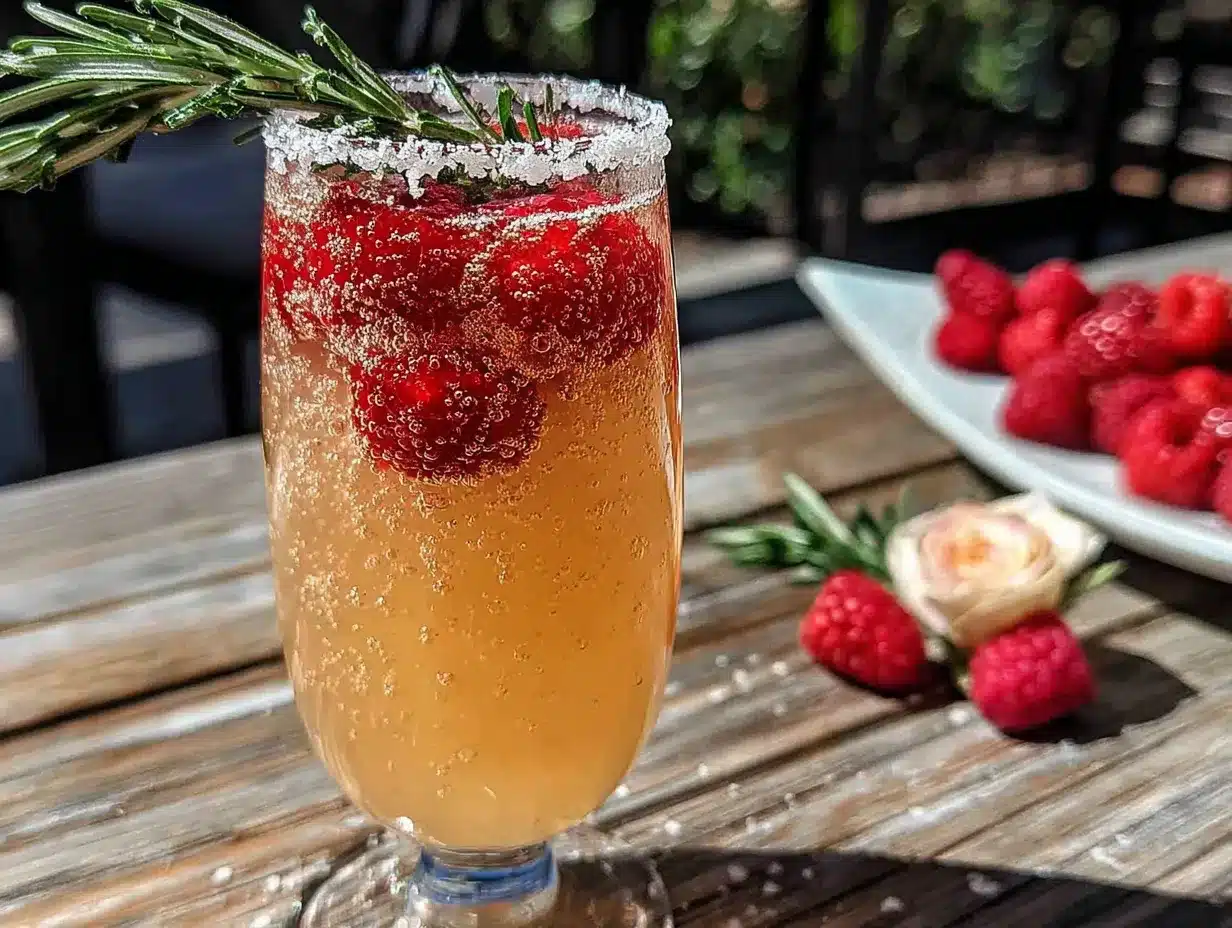 raspberry rose prosecco spritz preparation steps
