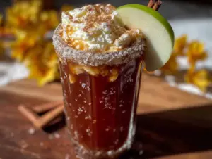 Salted caramel apple cider mocktail - featured image