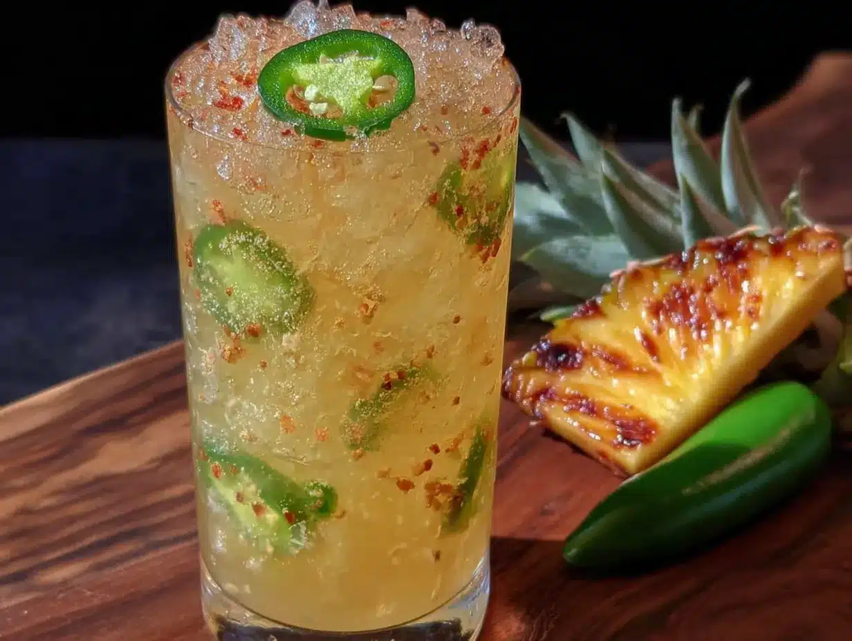 Smoky Jalapeño Pineapple Tequila Cooler preparation steps