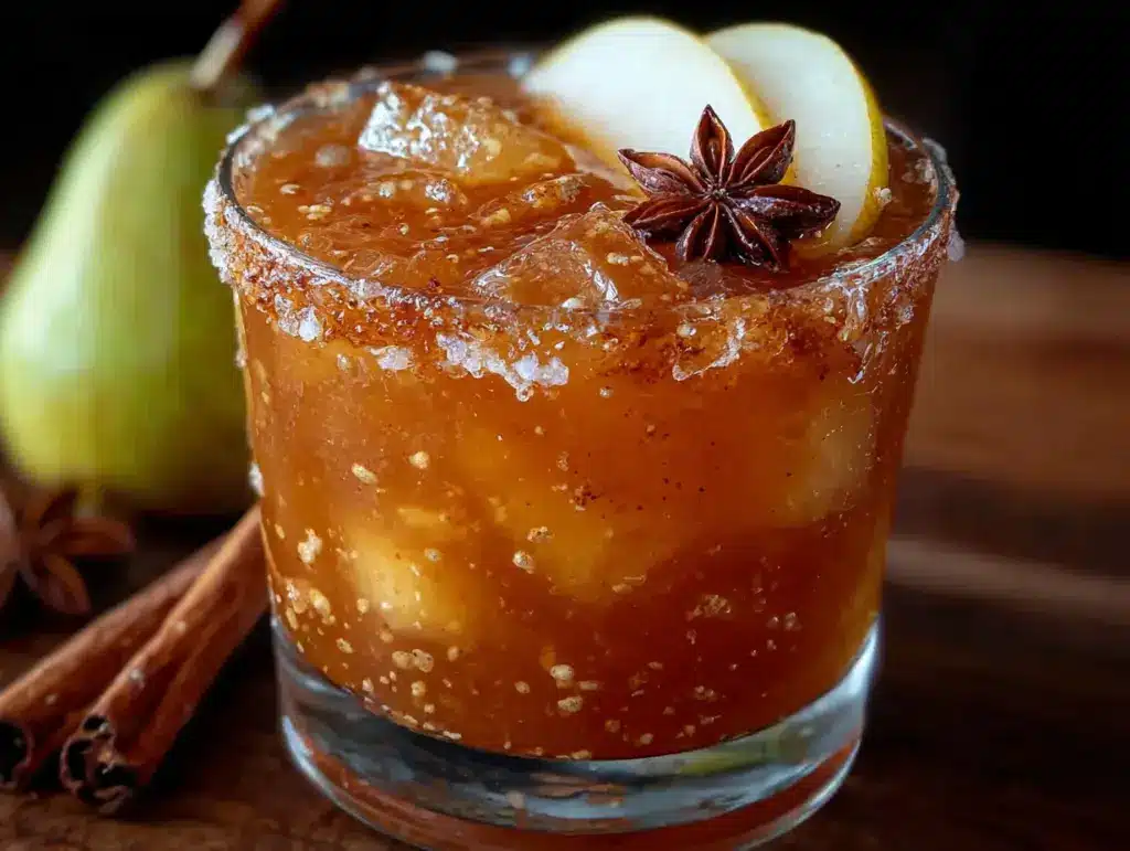 spiced pear bourbon punch - featured image