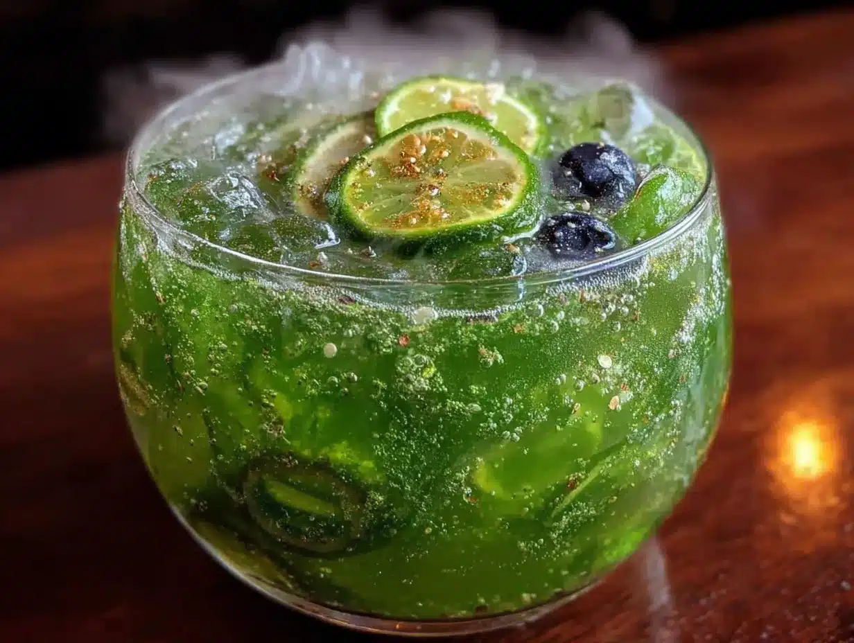 Spooky Witches Brew Green Punch preparation steps
